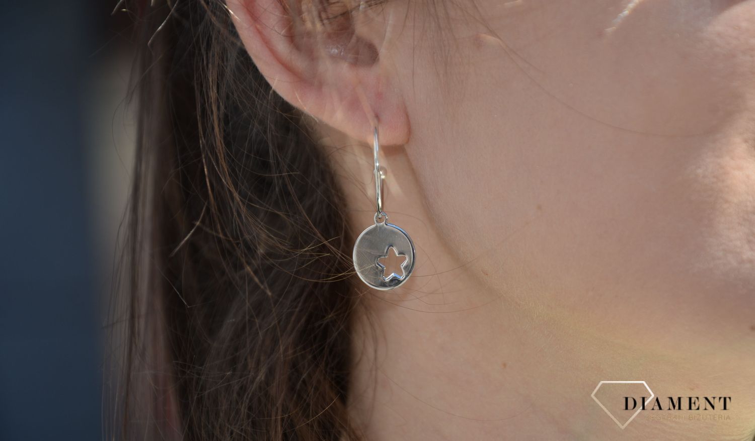 Kolczyki srebrne kółka z gwiazdkką Dall'Acqua OR RM 19893 060.jpg